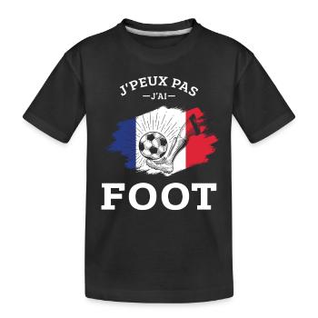 Je Peux pas j'ai foot football joueur Footballeur - T-shirt bio Premium Enfant - noir - Devant