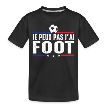 Je Peux pas j'ai foot football joueur Footballeur - T-shirt bio Premium Enfant - noir - Devant