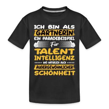 Le jardinier, un excellent exemple de talent - T-shirt bio Premium Enfant - noir - Devant