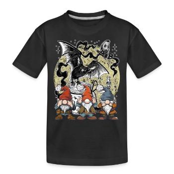 Fledermaus Geisterstunde Zwerge Zauberei Märchen - Kinder Premium Bio T-Shirt - Schwarz - Vorne