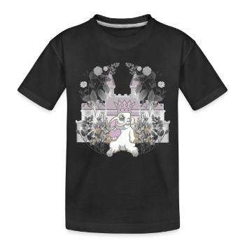 Hase König Herrscher Retro Vintage Märchenfigur - Kinder Premium Bio T-Shirt - Schwarz - Vorne