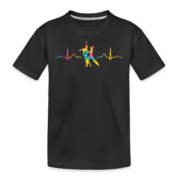 Couple de danse latine Danseur de battement de cœur - T-shirt bio Premium Enfant - noir - Devant