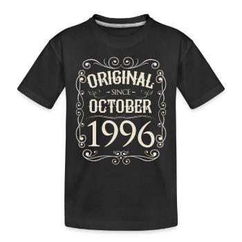 Vintage - Original since October 1996 Birthday - Kids' Premium Organic T-Shirt - black - Front