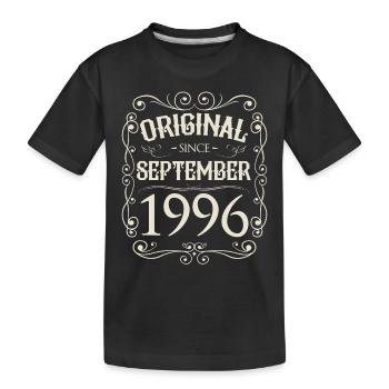 Vintage - Original since September 1996 Birthday - Kids' Premium Organic T-Shirt - black - Front