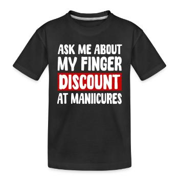 Amputé d’un doigt - T-shirt bio Premium Enfant - noir - Devant