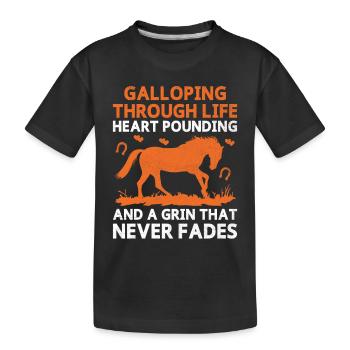 Courses de chevaux pur-sang Équitation Chevaux équestres - T-shirt bio Premium Enfant - noir - Devant