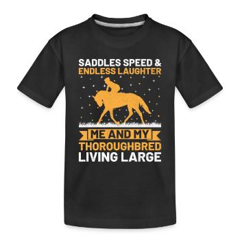 Courses de chevaux pur-sang Équitation Chevaux équestres - T-shirt bio Premium Enfant - noir - Devant