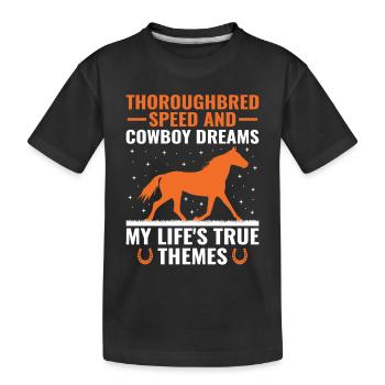 Courses de chevaux pur-sang Équitation Chevaux équestres - T-shirt bio Premium Enfant - noir - Devant