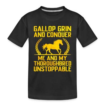 Courses de chevaux pur-sang Équitation Chevaux équestres - T-shirt bio Premium Enfant - noir - Devant