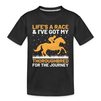 Courses de chevaux pur-sang Équitation Chevaux équestres - T-shirt bio Premium Enfant - noir - Devant