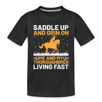 Courses de chevaux pur-sang Équitation Chevaux équestres - T-shirt bio Premium Enfant - noir - Devant