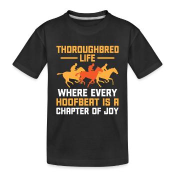 Courses de chevaux pur-sang Équitation Chevaux équestres - T-shirt bio Premium Enfant - noir - Devant