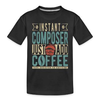 Instant Composer Il suffit d’ajouter du café - T-shirt bio Premium Enfant - noir - Devant