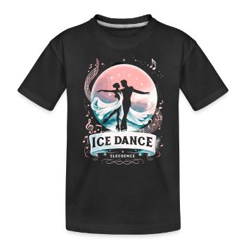Eislaufen Schlittschuhläufer - Kinder Premium Bio T-Shirt - Schwarz - Vorne