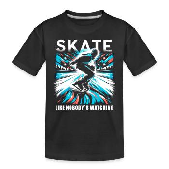 Eislaufen Schlittschuhläufer - Kinder Premium Bio T-Shirt - Schwarz - Vorne
