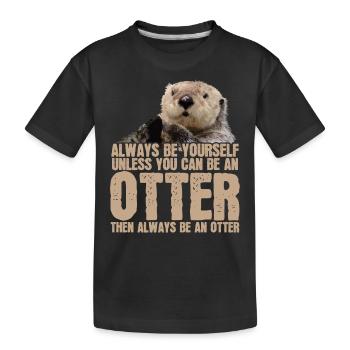 Otter - Kinder Premium Bio T-Shirt - Schwarz - Vorne