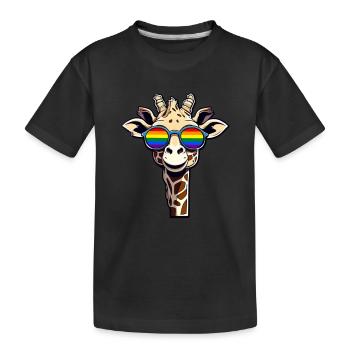 Lunettes de soleil LGBTQ Giraffe Pride Month Arc-en-ciel - T-shirt bio Premium Enfant - noir - Devant
