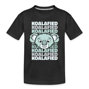 Koalabär Eukalyptus Phascolarctos - Kinder Premium Bio T-Shirt - Schwarz - Vorne