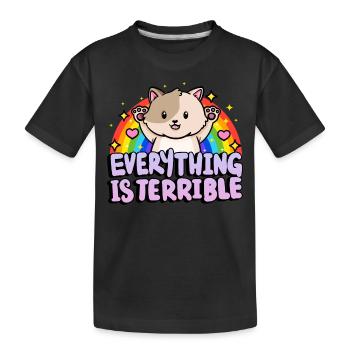 Alles Ist Schrecklich Sarkasmus Regenbogen - Kinder Premium Bio T-Shirt - Schwarz - Vorne
