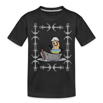 Cacahuète rétro Vintage ancre Maritime marin Ahoy - T-shirt bio Premium Enfant - noir - Devant