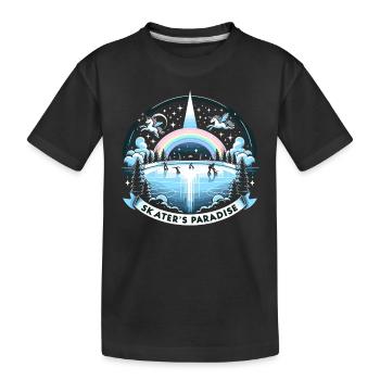 Eislaufen Schlittschuhläufer - Kinder Premium Bio T-Shirt - Schwarz - Vorne