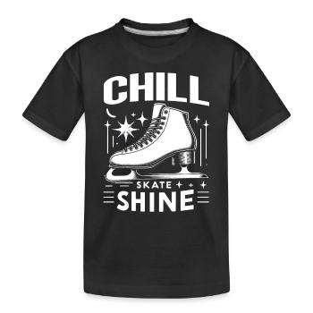 Eislaufen Schlittschuhläufer - Kinder Premium Bio T-Shirt - Schwarz - Vorne