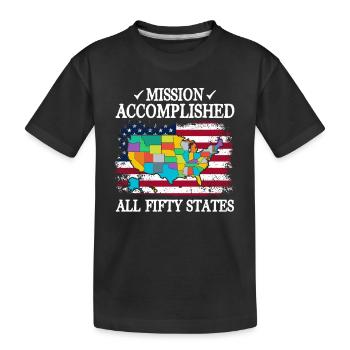 Mission accomplie dans les 50 États - T-shirt bio Premium Enfant - noir - Devant