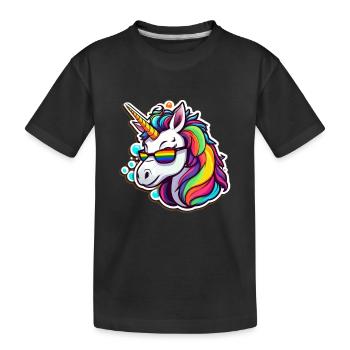 Lunettes de soleil LGBTQ Unicorn Pride Month Rainbow - T-shirt bio Premium Enfant - noir - Devant