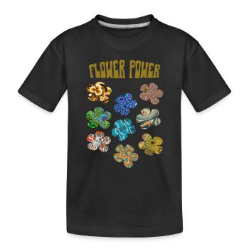 Motifs rétro Flower power - T-shirt bio Premium Enfant - noir - Devant