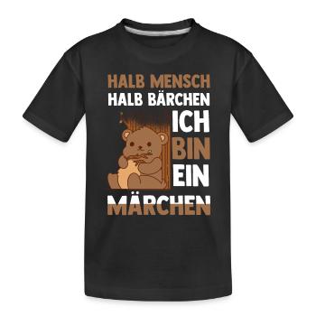 Mi-humain, mi-ours - T-shirt bio Premium Enfant - noir - Devant