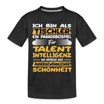 Le charpentier, un excellent exemple de talent - T-shirt bio Premium Enfant - noir - Devant