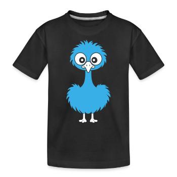 Strauß - Kinder Premium Bio T-Shirt - Schwarz - Vorne