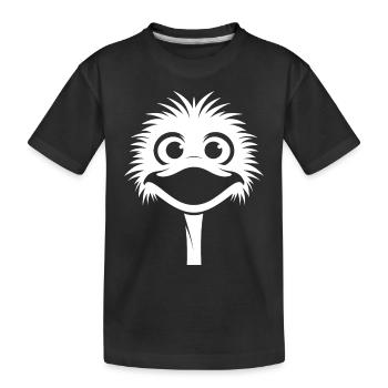 Strauß - Kinder Premium Bio T-Shirt - Schwarz - Vorne