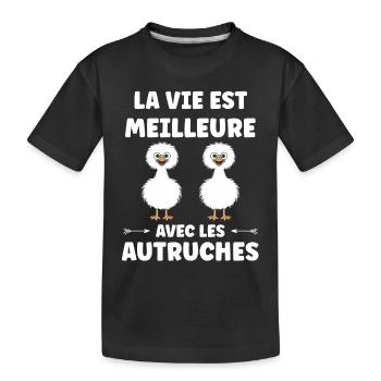 Humour autruche - T-shirt bio Premium Enfant - noir - Devant