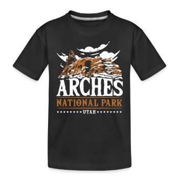 Arch Wilderness Wandern Arches National Park - Kinder Premium Bio T-Shirt - Schwarz - Vorne