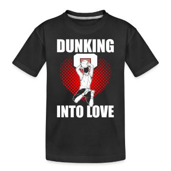 Couples Basketball Player Romantic Dunking into - Kids' Premium Organic T-Shirt - black - Front