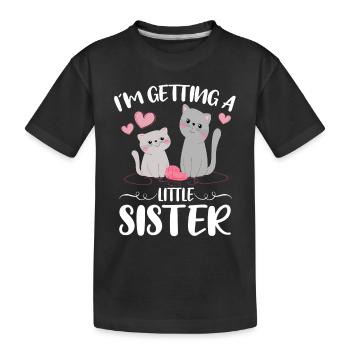 Cute Cat I´m Getting A Little Sister Girls - Kinder Premium Bio T-Shirt - Schwarz - Vorne