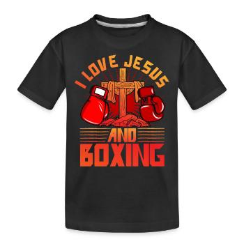 J’aime Jésus et la boxe - T-shirt bio Premium Enfant - noir - Devant