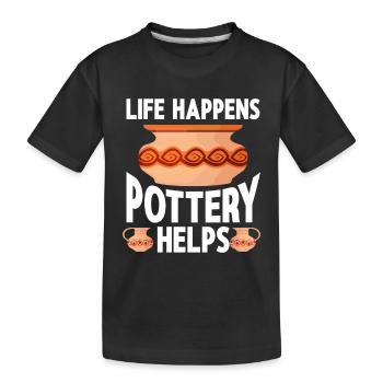 Keramikkünstler Ton Töpfern - Kinder Premium Bio T-Shirt - Schwarz - Vorne