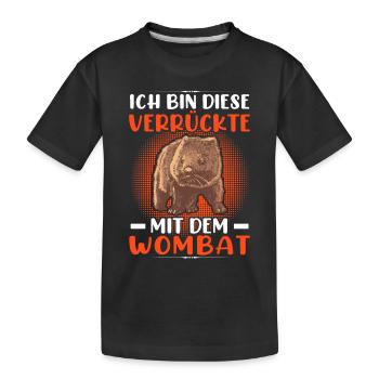 Fou avec Wombat Australia Marsupial - T-shirt bio Premium Enfant - noir - Devant