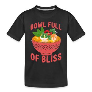 Bol plein de bonheur bol de soupe repas nourriture - T-shirt bio Premium Enfant - noir - Devant