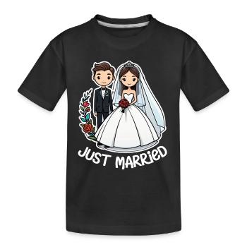 Just Married - Zur Hochzeit - Kinder Premium Bio T-Shirt - Schwarz - Vorne