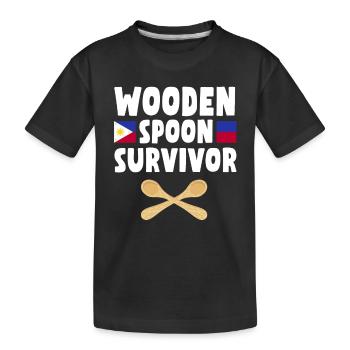 Cuillère en bois philippine survivante - T-shirt bio Premium Enfant - noir - Devant