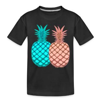 Ananas fruits rétro vintage fruits années 80 exotiques - T-shirt bio Premium Enfant - noir - Devant