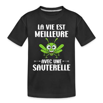 Humour sauterelle - T-shirt bio Premium Enfant - noir - Devant
