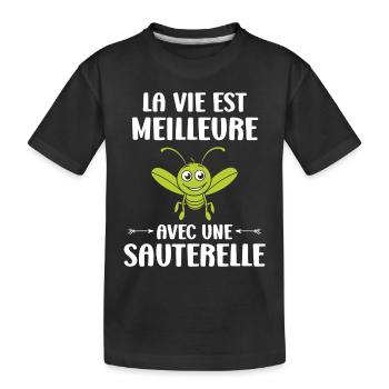 Humour sauterelle - T-shirt bio Premium Enfant - noir - Devant