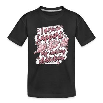 Travailler pour soutenir la dépendance aux bombardements Coquillage Coquillage - T-shirt bio Premium Enfant - noir - Devant