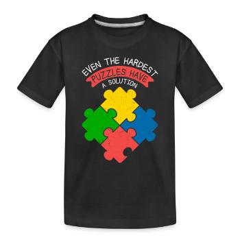 Même les puzzles les plus difficiles ont une pièce de solution Jig - T-shirt bio Premium Enfant - noir - Devant