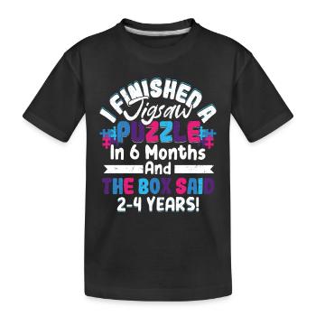 I Finished A Jigsaw Puzzle Solving Piece - Kinder Premium Bio T-Shirt - Schwarz - Vorne
