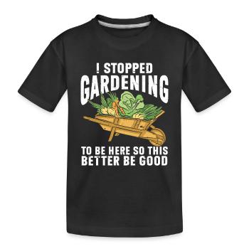 Gartenbau LandschaftsbauGarten Gärtner - Kinder Premium Bio T-Shirt - Schwarz - Vorne